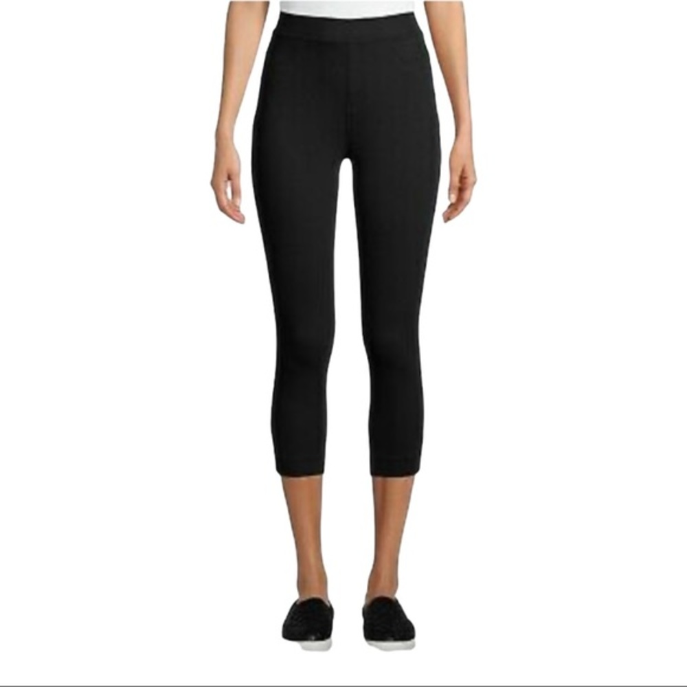 TIME & TRU MID-RISE JEGGINGS CAPRIS JEANS NWT L 12-14 BLACK SOOT